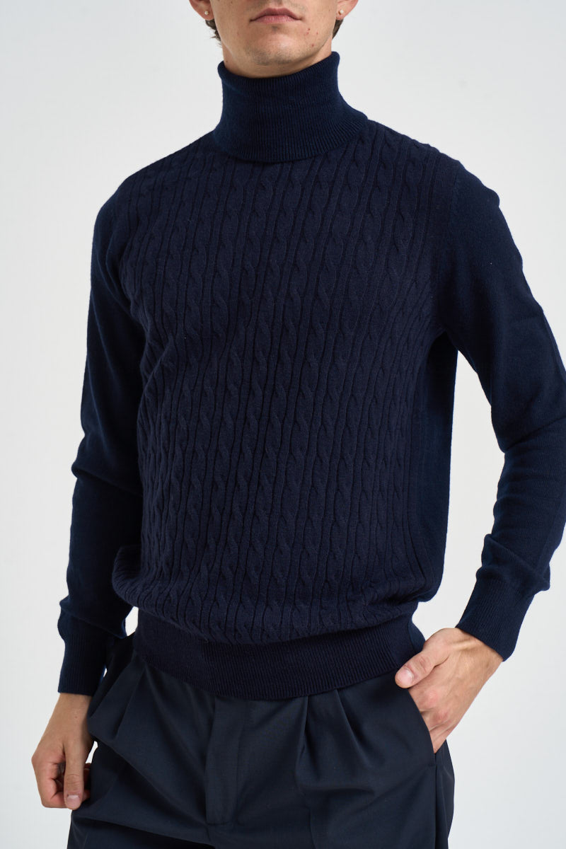 Maglione uomo dolcevita blu notte UGF4089 BLU GRIFFAI 