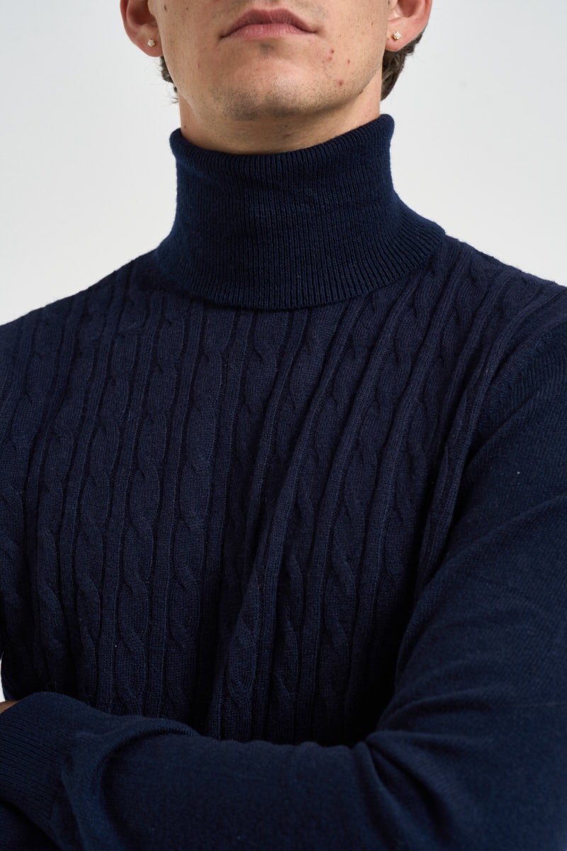 Maglione uomo dolcevita blu notte UGF4089 BLU GRIFFAI 