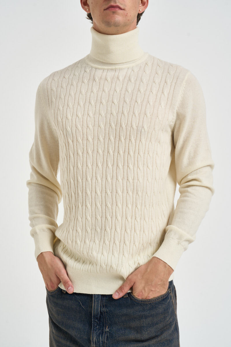 Maglione uomo dolcevita panna UGF4089 PANNA GRIFFAI 