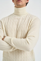 Maglione uomo dolcevita panna UGF4089 PANNA GRIFFAI 