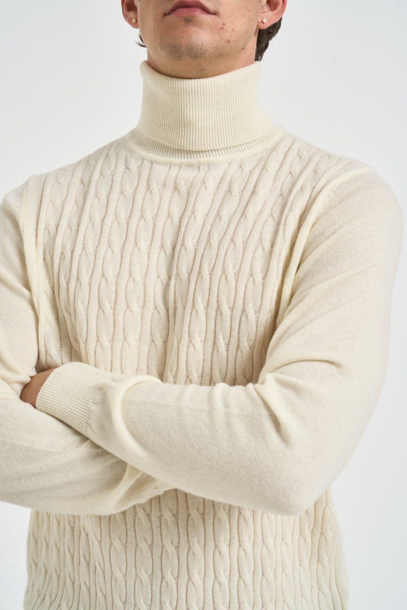 Maglione uomo dolcevita panna UGF4089 PANNA GRIFFAI 