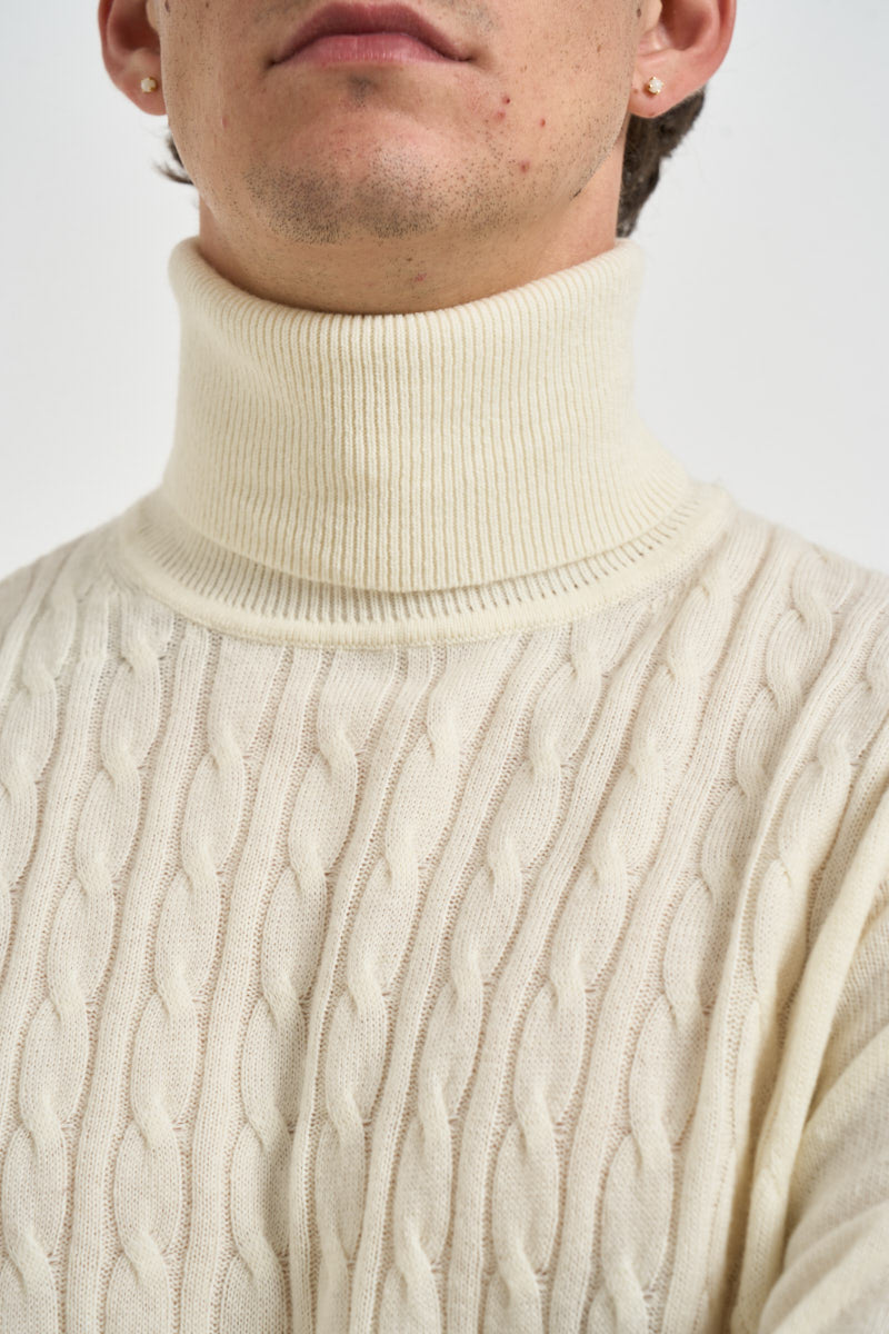 Maglione uomo dolcevita panna UGF4089 PANNA GRIFFAI 