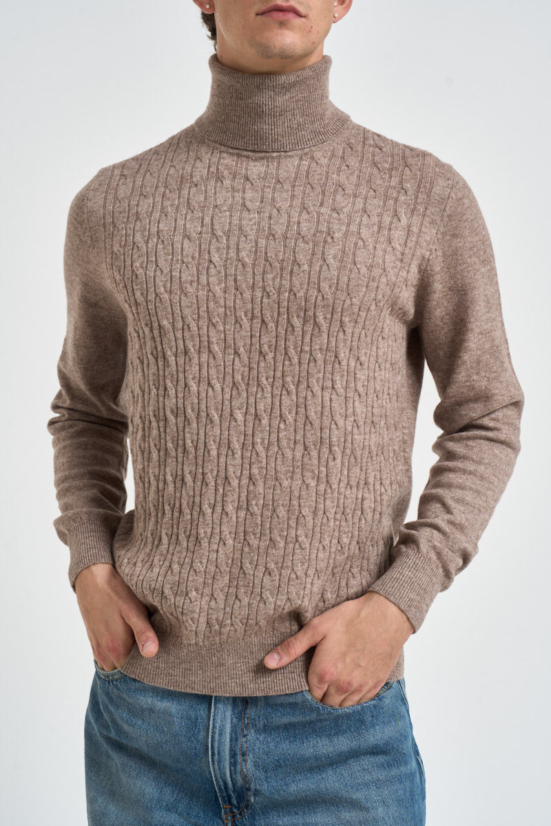 Maglione uomo dolcevita panna UGF4089 TORTORA GRIFFAI 