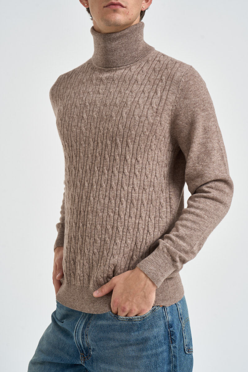 Maglione uomo dolcevita panna UGF4089 TORTORA GRIFFAI 
