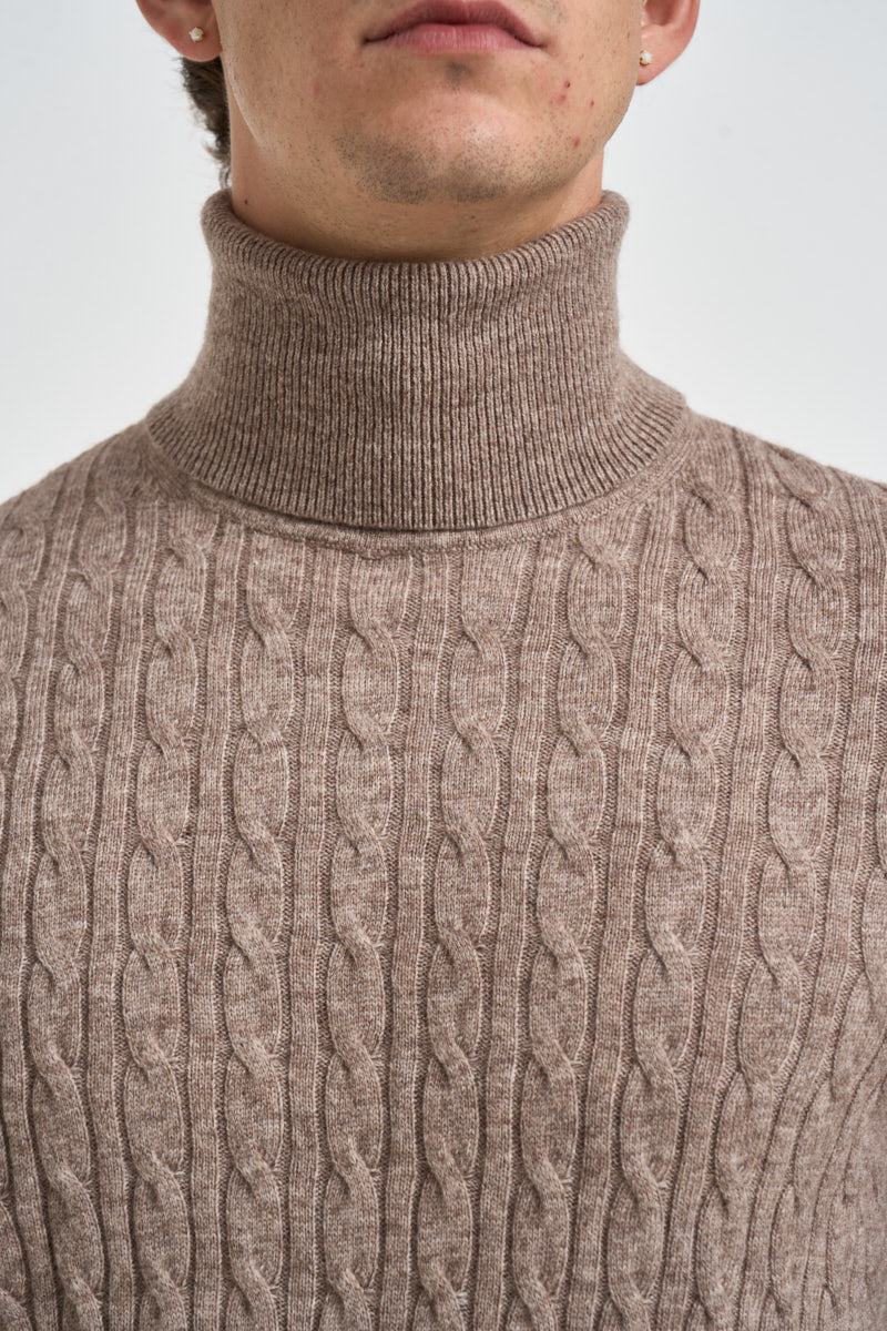Maglione uomo dolcevita panna UGF4089 TORTORA GRIFFAI 