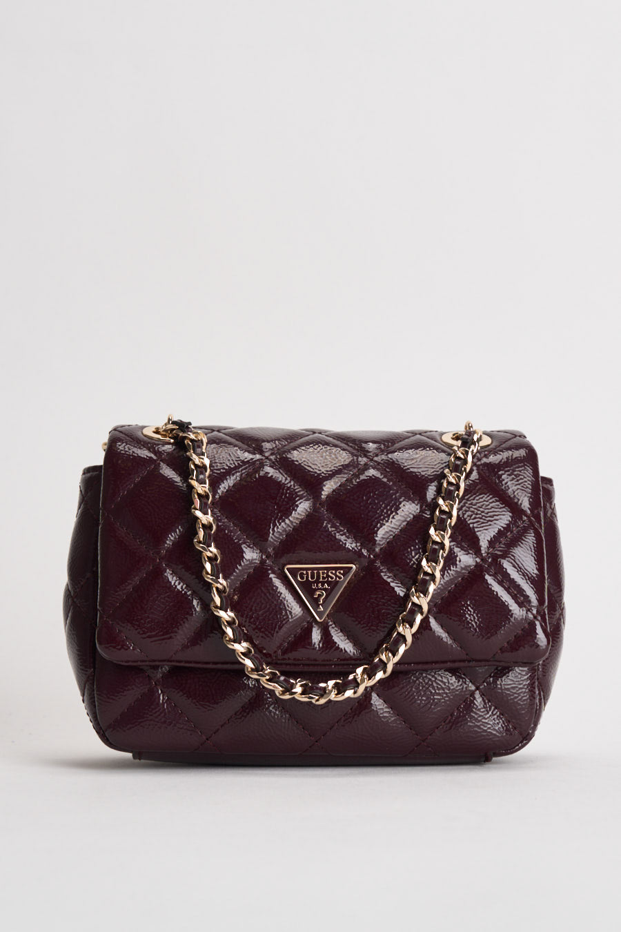 Borsa donna Juliet Mini vernice bordeaux HWQT2456740 BURGUNDY GUESS 
