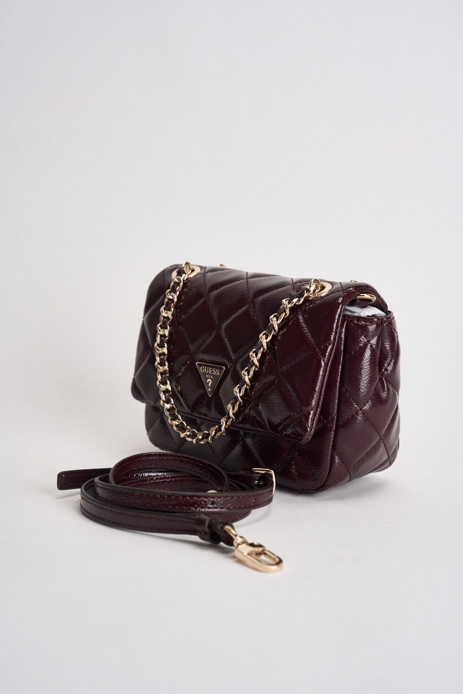 Borsa donna Juliet Mini vernice bordeaux HWQT2456740 BURGUNDY GUESS 