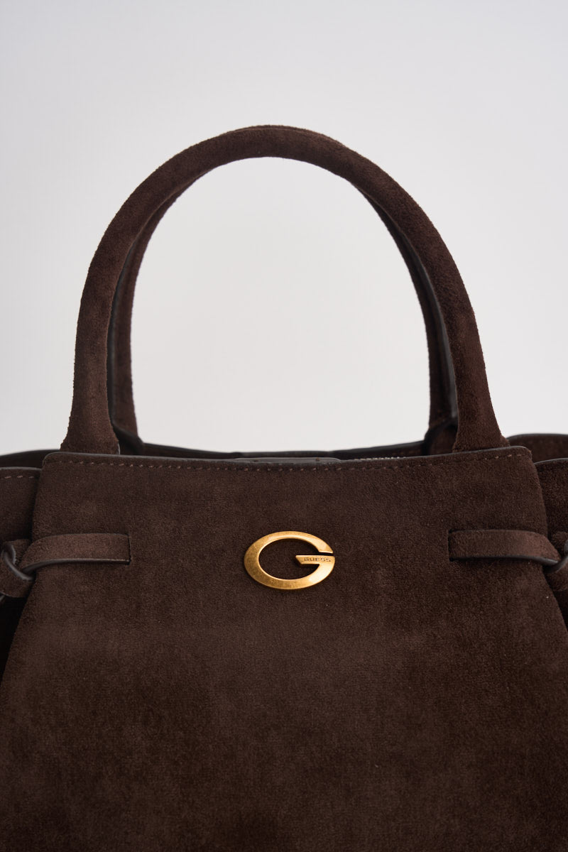 Borsa donna a mano Allegra in camoscio marrone HWSG2237060 MORO GUESS 