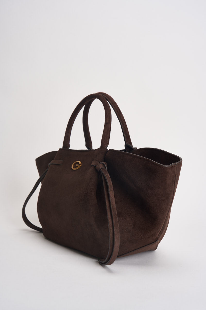 Borsa donna a mano Allegra in camoscio marrone HWSG2237060 MORO GUESS 