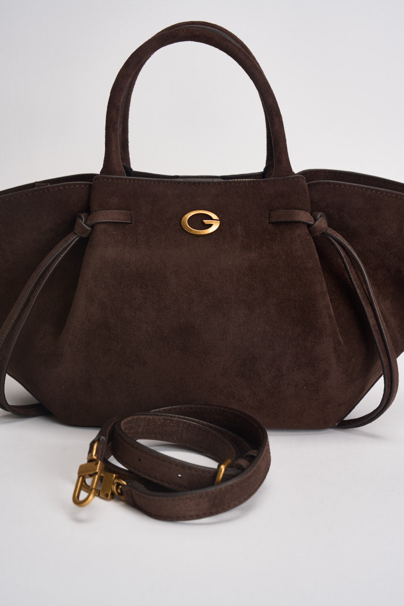 Borsa donna a mano Allegra in camoscio marrone HWSG2237060 MORO GUESS 