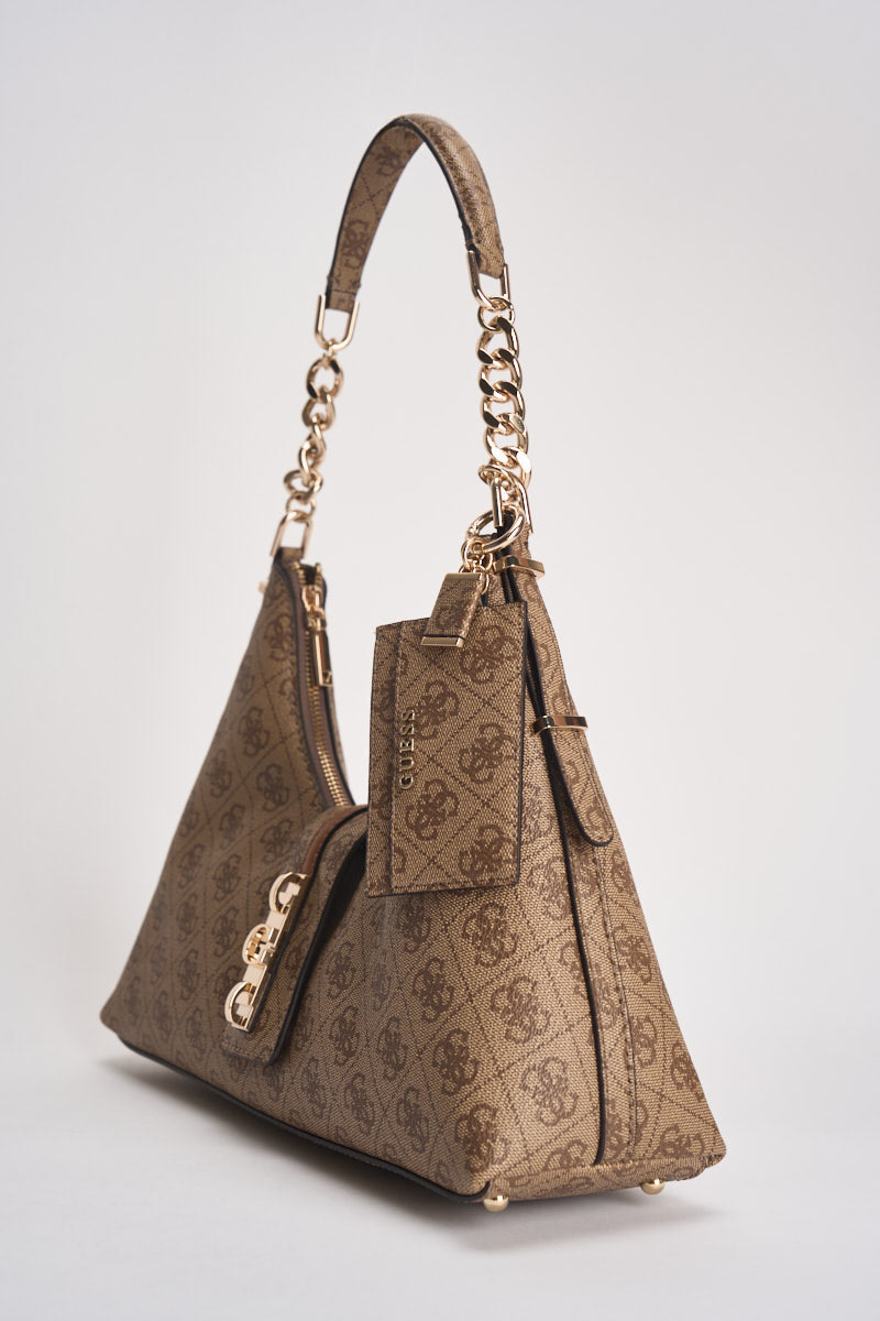 Borsa donna Yvonne similpelle marrone chiaro HWSG2378010 LTL GUESS 