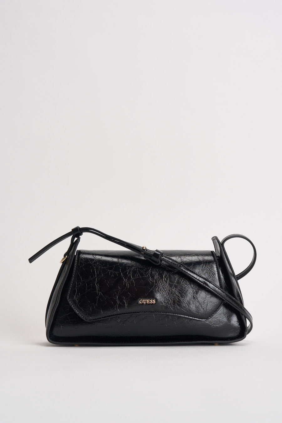 Borsa donna lucida in ecopelle nera HWTC9731190 BLACK GUESS 