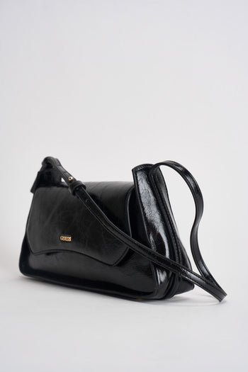 Borsa donna lucida in ecopelle nera - 3
