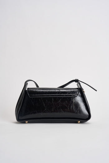 Borsa donna lucida in ecopelle nera - 5