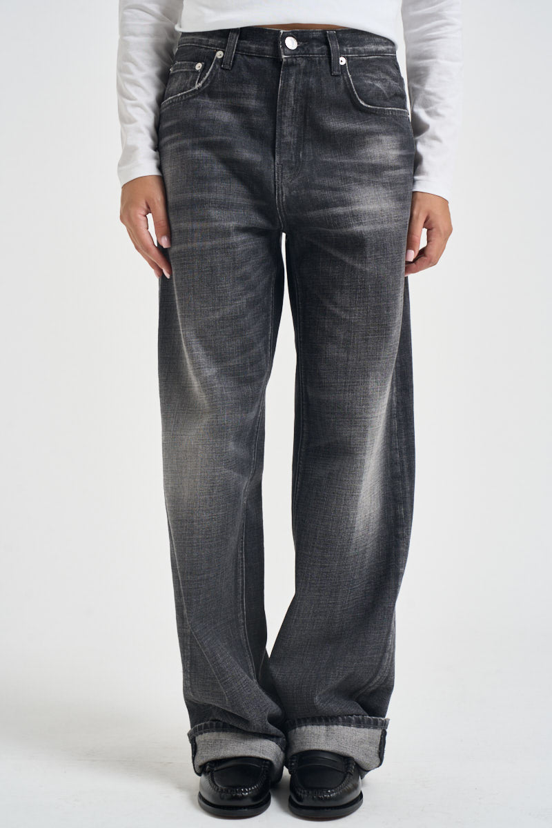 Jeans donna gamba dritta vintage nero BONNIE HEDWIGBLACK HAIKURE 
