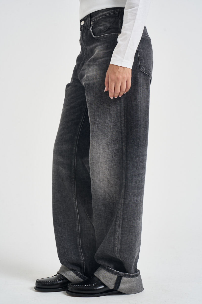Jeans donna gamba dritta vintage nero BONNIE HEDWIGBLACK HAIKURE 