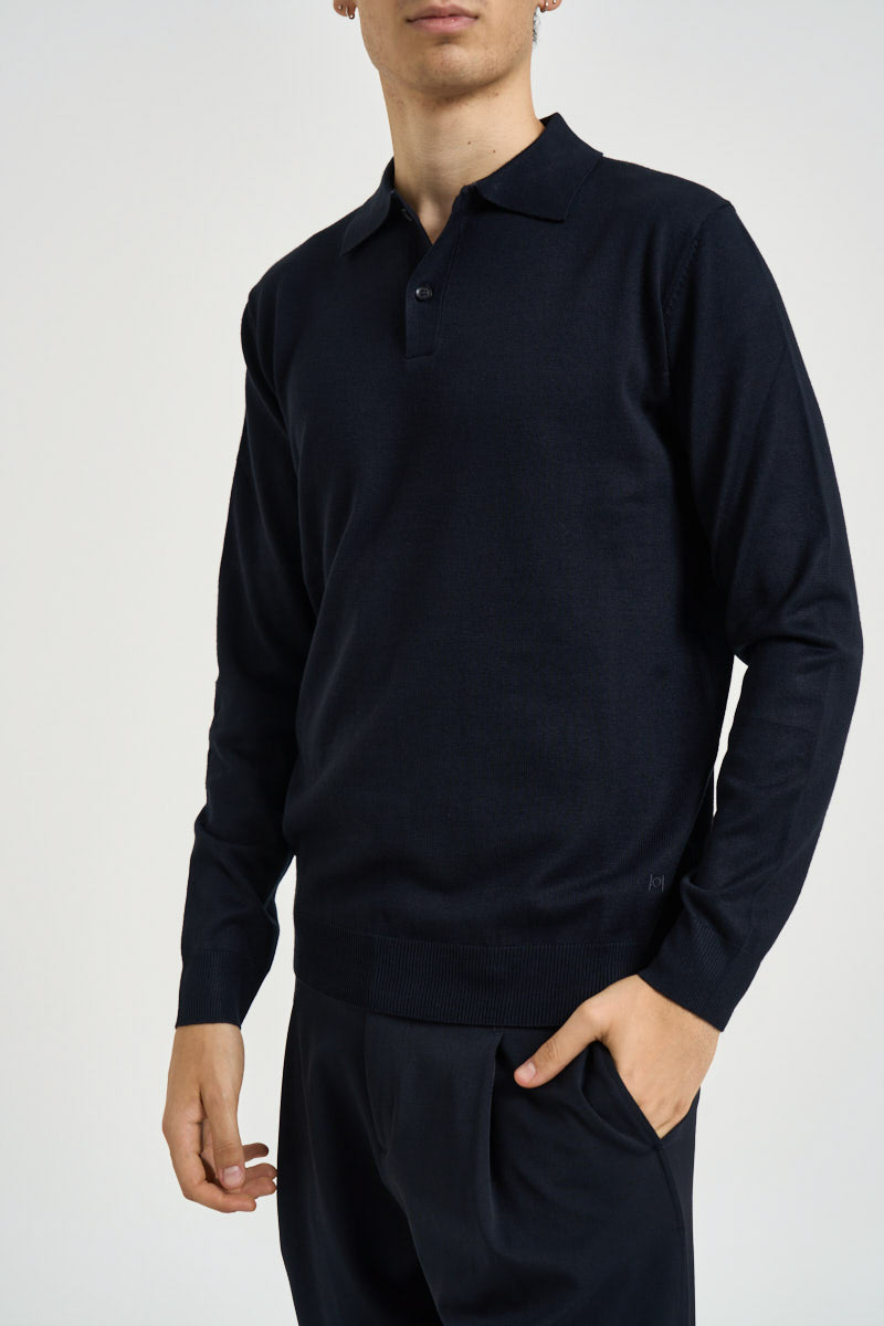 Polo uomo in maglia blu notte 3234H BLU HAMAKI-HO MILANO 