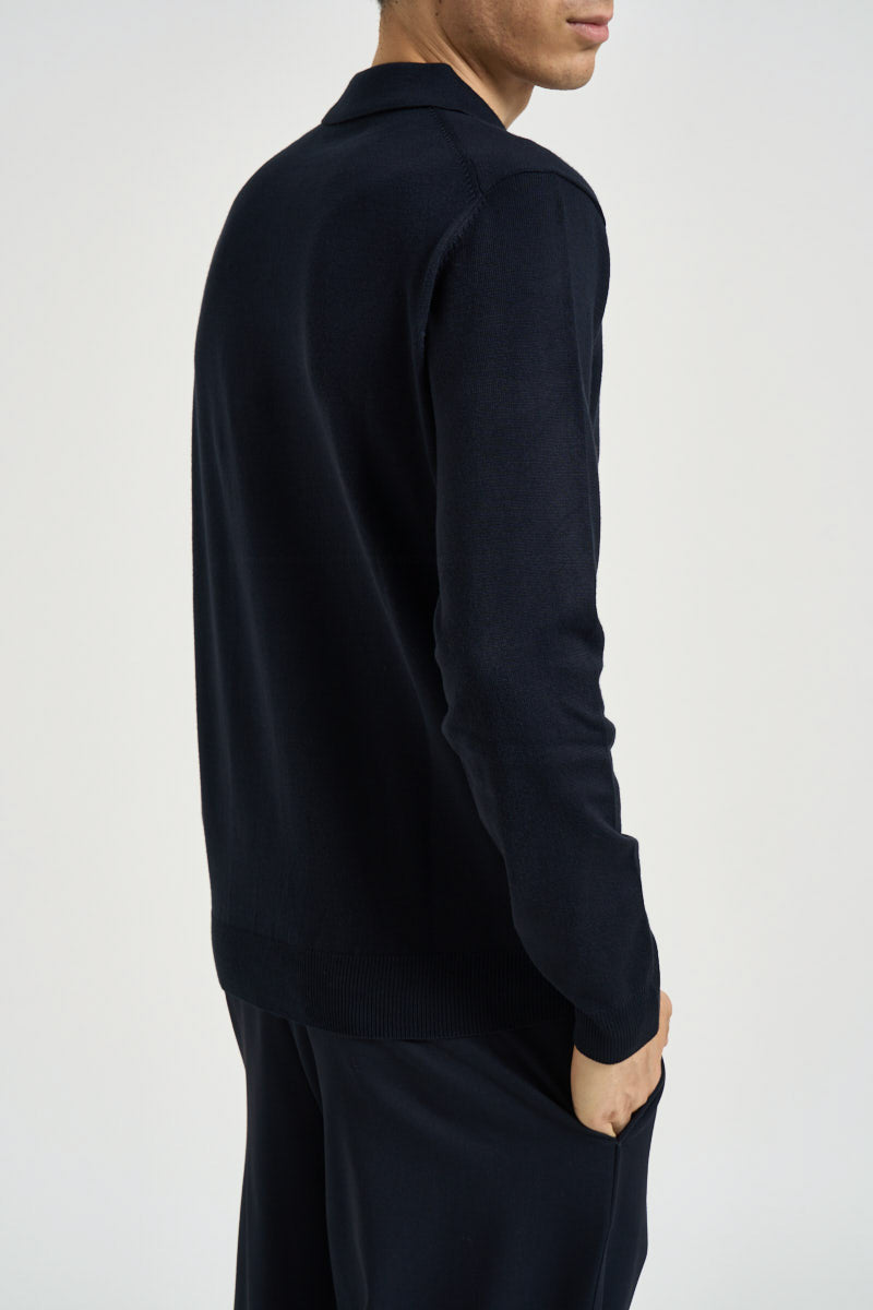 Polo uomo in maglia blu notte 3234H BLU HAMAKI-HO MILANO 