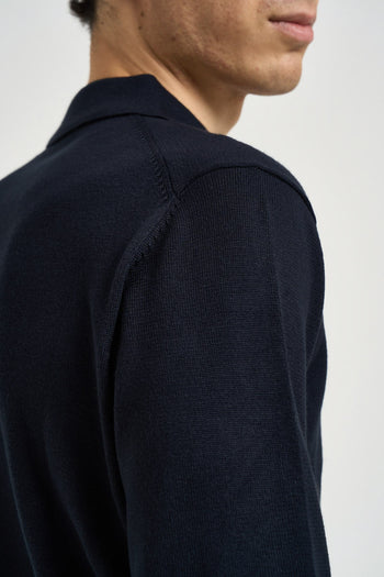 Polo uomo in maglia blu notte - 6