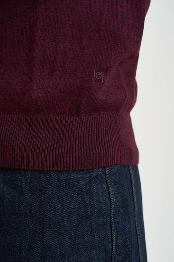 Polo uomo in maglia bordeaux - 4