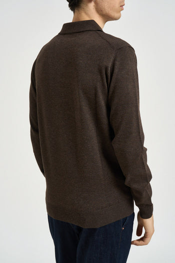Polo uomo in maglia marrone - 3