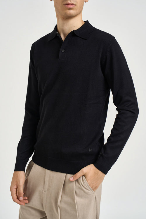 Polo uomo in maglia nera - 1