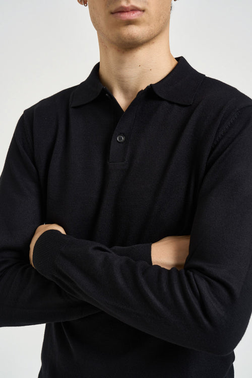 Polo uomo in maglia nera - 2