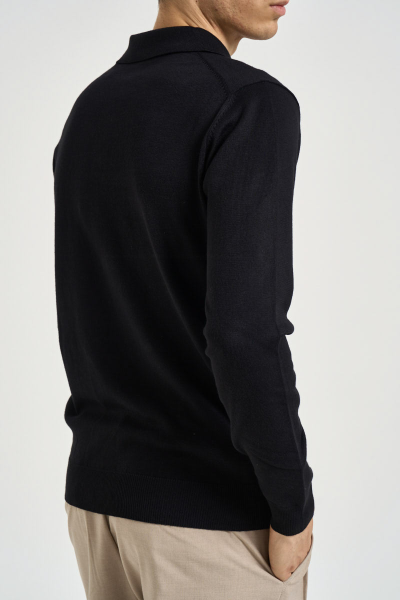 Polo uomo in maglia nera 3234H NERO HAMAKI-HO MILANO 