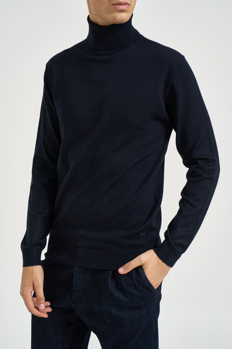 Maglia uomo dolcevita blu notte 3235H BLU HAMAKI-HO MILANO 