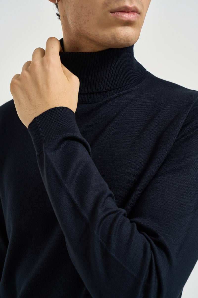 Maglia uomo dolcevita blu notte 3235H BLU HAMAKI-HO MILANO 