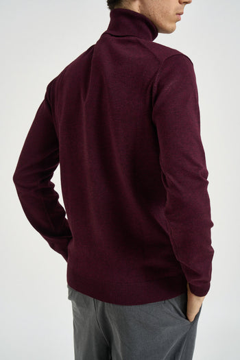 Maglia uomo dolcevita bordeaux - 4