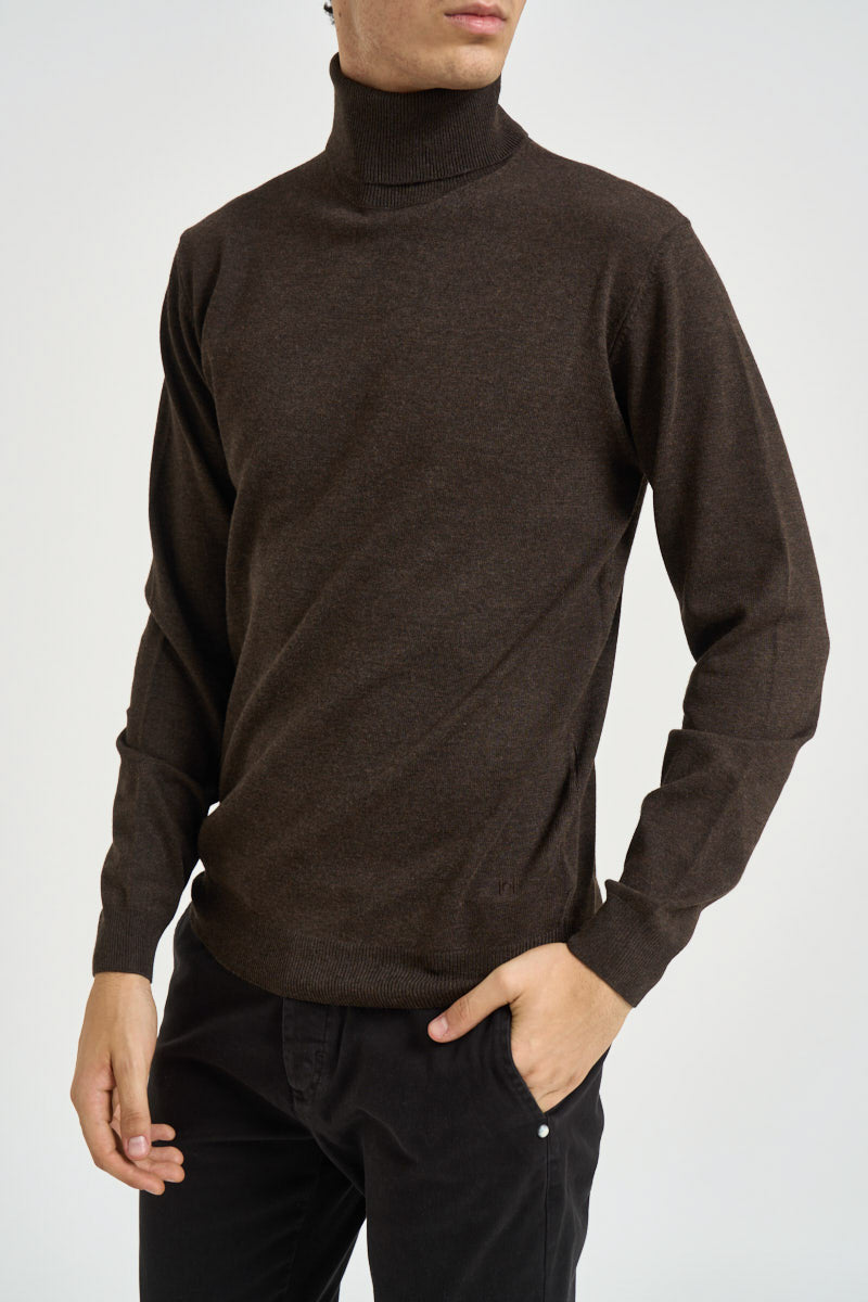 Maglia uomo dolcevita marrone 3235H MORO MEL HAMAKI-HO MILANO 