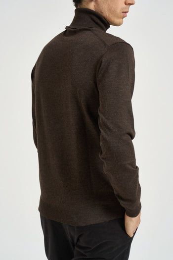 Maglia uomo dolcevita marrone - 4