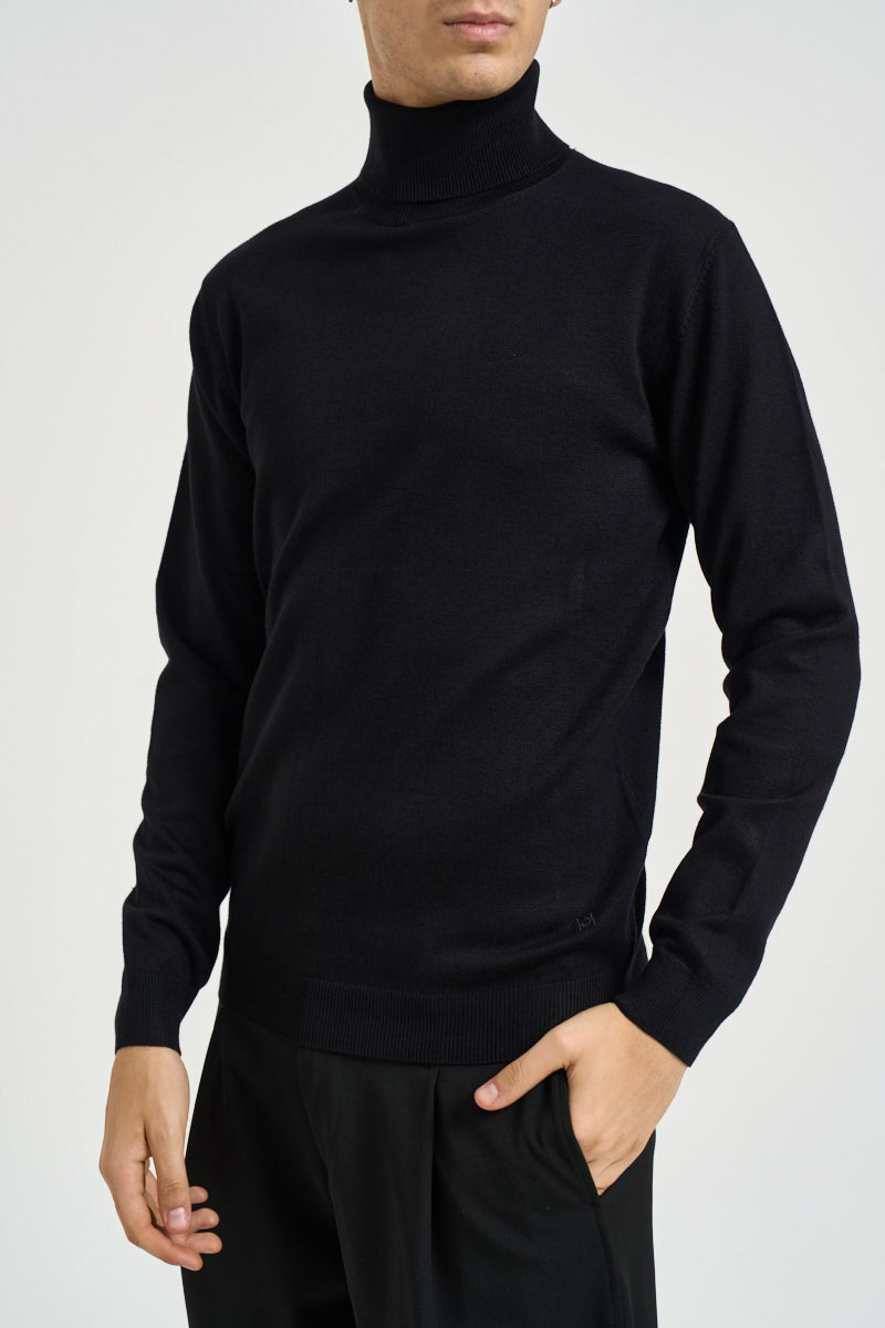 Maglia uomo dolcevita nera 3235H NERO HAMAKI-HO MILANO 