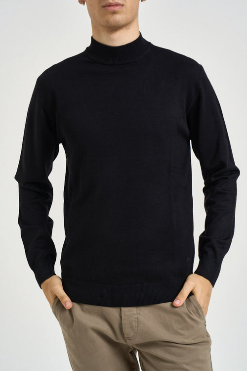 Maglia uomo dolcevita nera - 1