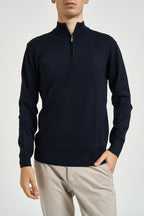 Maglia uomo a mezza zip blu navy 3238H BLU HAMAKI-HO MILANO 