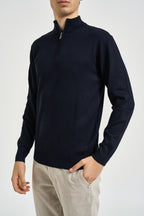 Maglia uomo a mezza zip blu navy 3238H BLU HAMAKI-HO MILANO 