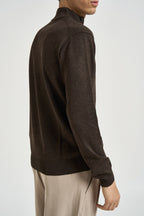 Maglia uomo a mezza zip marrone 3238H MORO MEL HAMAKI-HO MILANO 