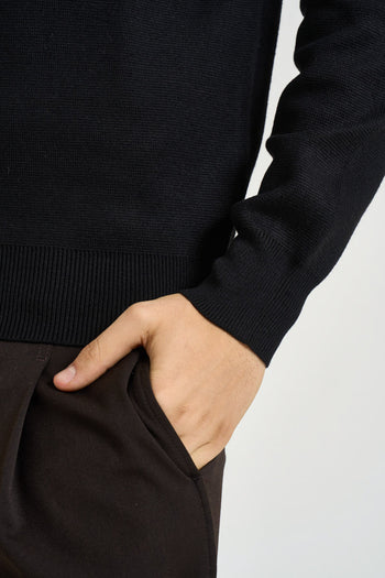 Maglia uomo girocollo nera - 4