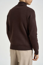 Maglia uomo con mezza zip marrone 3252H MORO HAMAKI-HO MILANO 