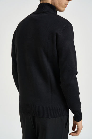Maglia uomo con mezza zip nera - 4