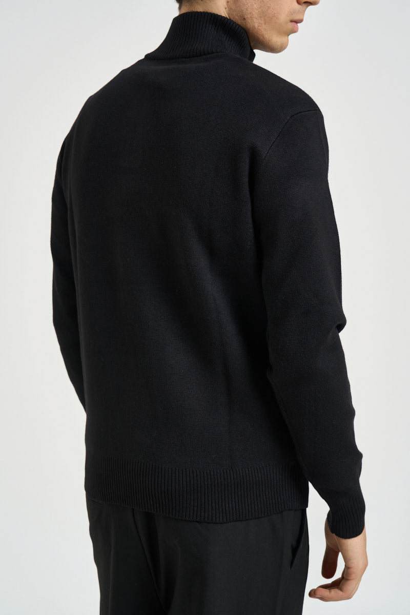 Maglia uomo con mezza zip nera 3252H NERO HAMAKI-HO MILANO 