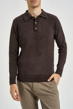 Polo uomo in maglia a coste moro 3254H MORO HAMAKI-HO MILANO 