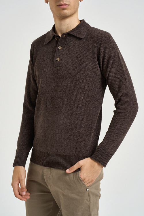 Polo uomo in maglia a coste moro - 2