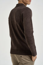 Polo uomo in maglia a coste moro 3254H MORO HAMAKI-HO MILANO 