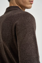 Polo uomo in maglia a coste moro 3254H MORO HAMAKI-HO MILANO 