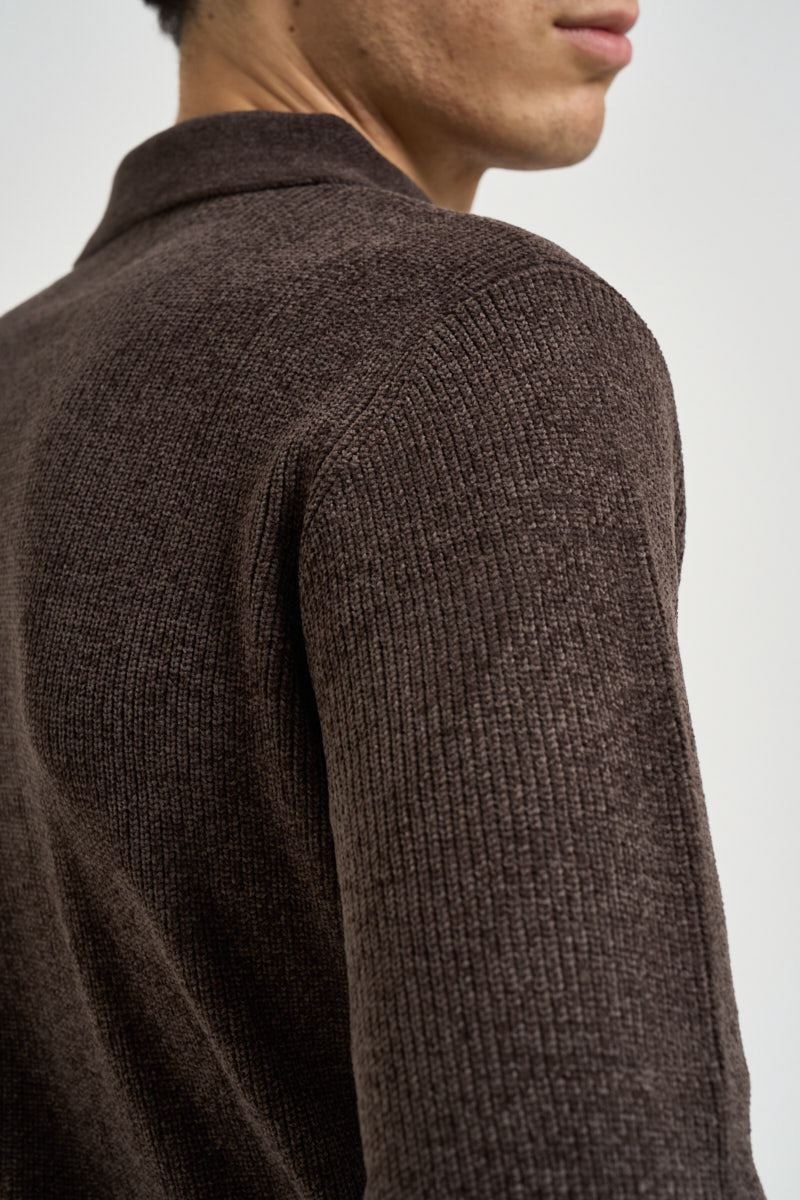 Polo uomo in maglia a coste moro 3254H MORO HAMAKI-HO MILANO 