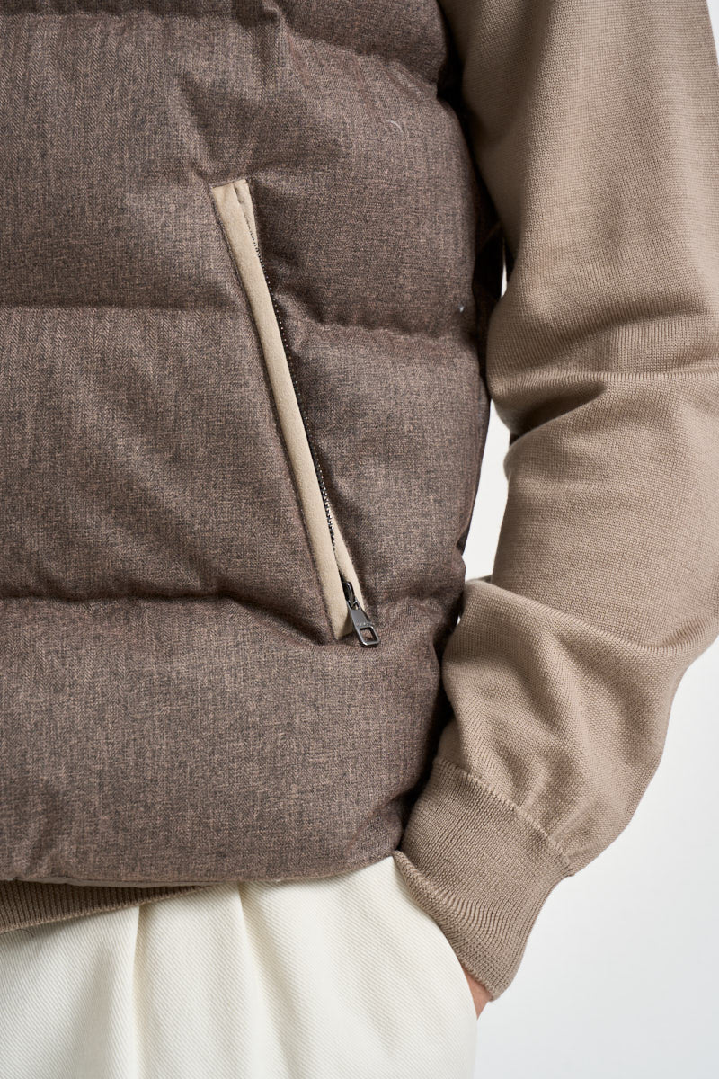 Gilet uomo piumino marrone melange VANCOUVER NOCCIOLA HELMUR 