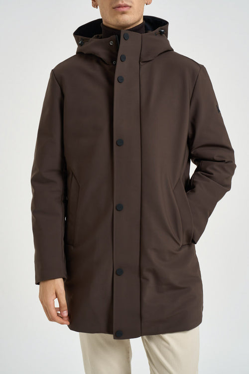 Parka uomo impermeabile marrone - 1