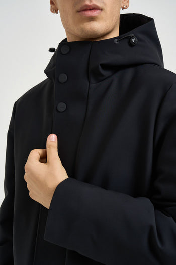 Parka uomo impermeabile nero - 3